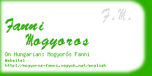 fanni mogyoros business card
